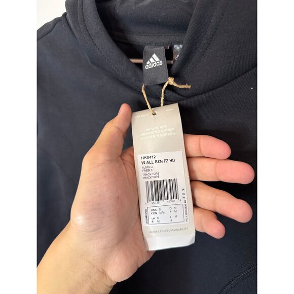 Adidas Performance XFG cropped hoodie black women's size M NWT - Picture 7 of 7